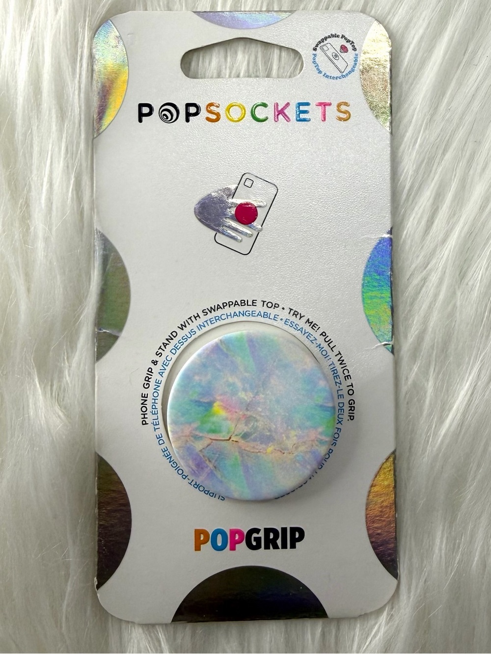 2/$25🔥PopSockets PopGrip Iridescent Pearl White Phone Grip & Stand